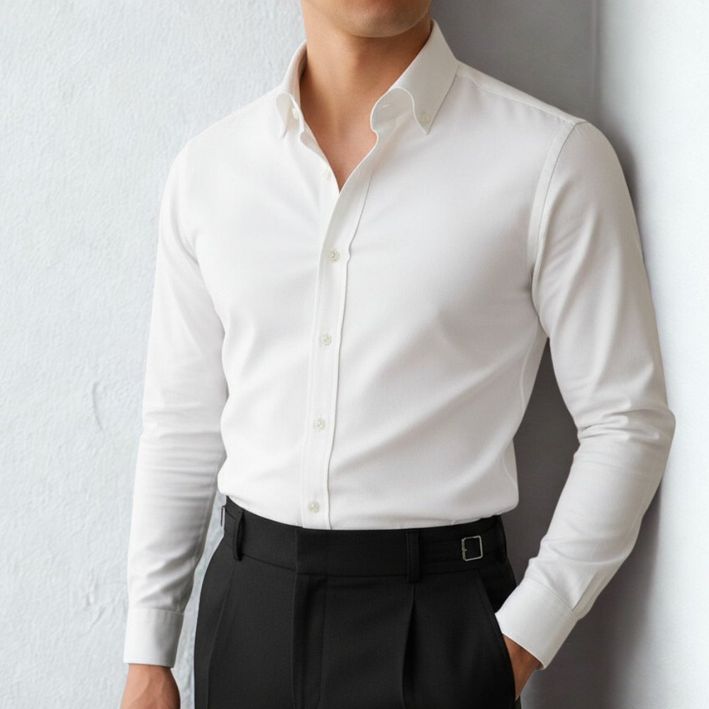 Before and after comparison of wrinkled and ironed shirt using Lissaire